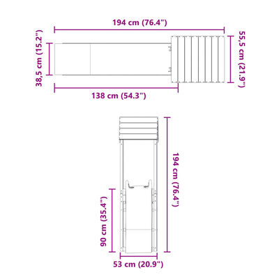 vidaXL Set da Gioco da Esterno in Legno di Pino Impregnato