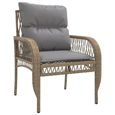 vidaXL Set Divano da Giardino 4 pz con Cuscini Beige in Polyrattan