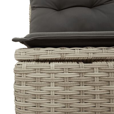 vidaXL Set Divani da Giardino 11 pz con Cuscini in Polyrattan Grigio