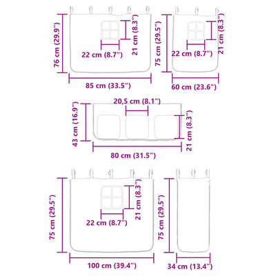 vidaXL Letto a Castello senza Materasso Blu 90x200cm Massello Pino