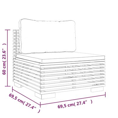 vidaXL Set Divani da Giardino 4 pz con Cuscini Legno Massello di Teak