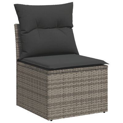 vidaXL Set Divani da Giardino 13 pz con Cuscini Grigio in Polyrattan