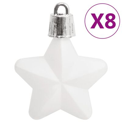 vidaXL Set Palline di Natale 111 pz Bianco in Polistirene