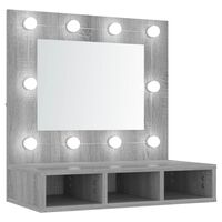 vidaXL Mobile a Specchio con LED Grigio Sonoma 60x31,5x62 cm