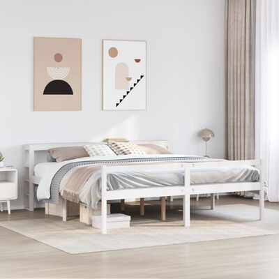 vidaXL Letto Anziani con Testiera Bianco 180x200cm Legno Massello Pino