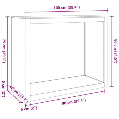 vidaXL Rastrelliera per Legna da Ardere 100x40x80cm in Acciaio Zincato