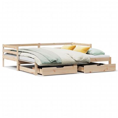 vidaXL Dormeuse Letto Estraibile e Cassetti Bianca 80x200cm Legno Pino