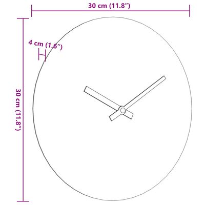 vidaXL Orologio a Parete Giallo e Nero Ø30 cm in Legno Multistrato