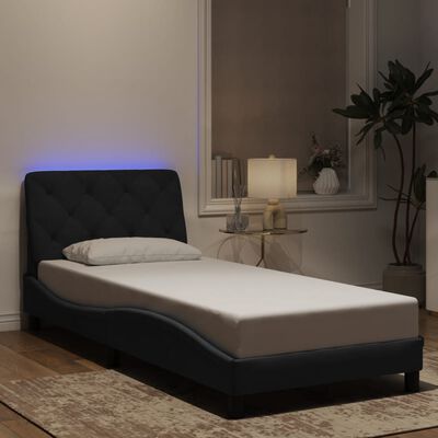 vidaXL Giroletto con Luci LED Nero 80x200 cm in Velluto