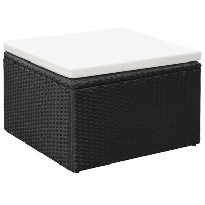 vidaXL Set Divani da Giardino 3 pz in Polyrattan Nero e Bianco