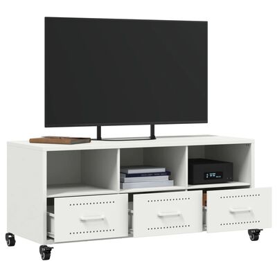 vidaXL Mobile TV Bianco 100,5x39x43,5 cm in Acciaio