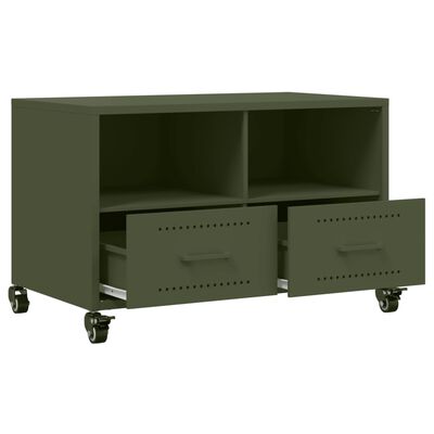 vidaXL Mobile TV Verde Oliva 68x39x43,5 cm in Acciaio