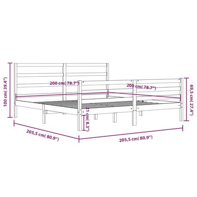 vidaXL Giroletto senza Materasso Ambra in Legno di Pino 200x200 cm