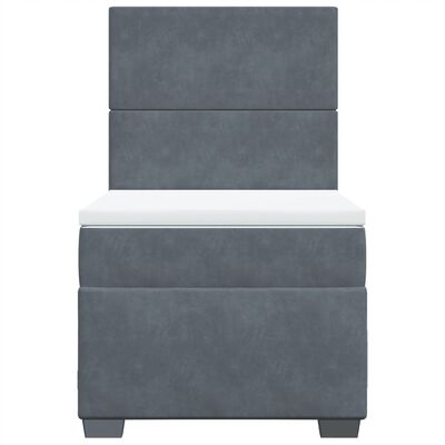 vidaXL Giroletto a Molle con Materasso Grigio Scuro 90x190 cm Velluto