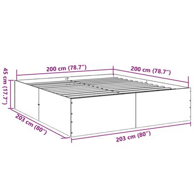 vidaXL Giroletto Nero 200x200 cm in Legno Multistrato