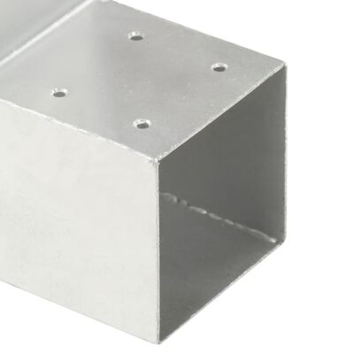vidaXL Connettori per Pali a Forma di L 4 pz Metallo Zincato 71x71 mm