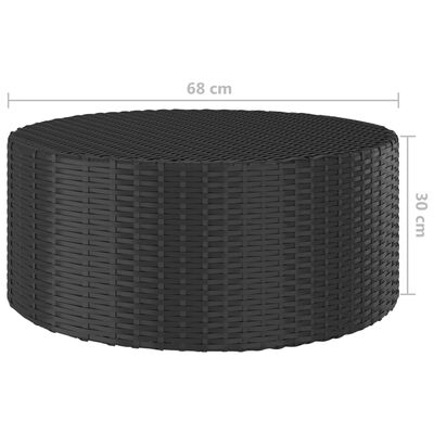 vidaXL Set Divani da Giardino 7 pz con Cuscini in Polyrattan Nero