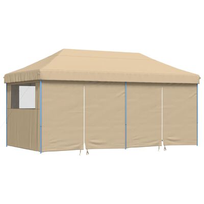 vidaXL Tendone per Feste Pieghevole Pop-Up con 4 Pareti Beige