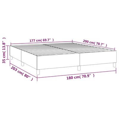 vidaXL Giroletto Grigio 180x200 cm in Similpelle