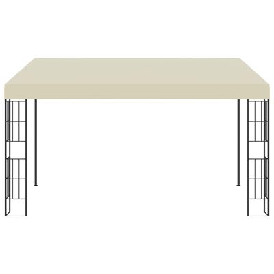 vidaXL Gazebo a Parete 3x4 m Crema in Tessuto