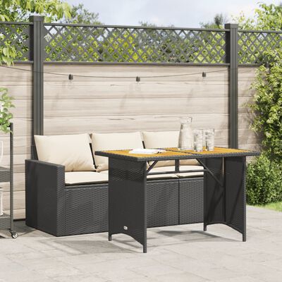 vidaXL Set da Pranzo da Giardino 2 pz con Cuscini Nero in Polyrattan