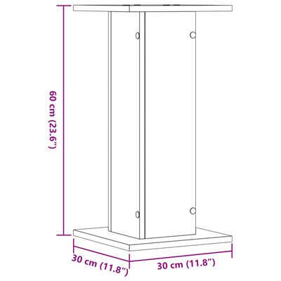 vidaXL Supporti per Piante 2 pz Grigio Cemento 30x30x60 cm Truciolato