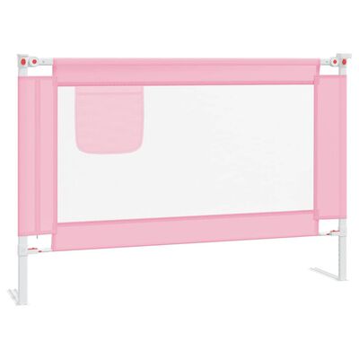 vidaXL Sponda Letto di Sicurezza per Bambini Rosa 100x25cm in Tessuto