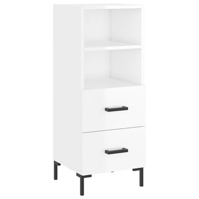 vidaXL Credenza 34,5x34x180 cm in Legno Multistrato Bianco Lucido