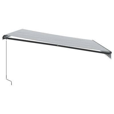 vidaXL Tenda Retrattile Manuale con LED Antracite e Bianco 450x350 cm