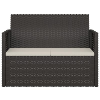 vidaXL Panca da Giardino con Cuscini Nera 105 cm in Polyrattan