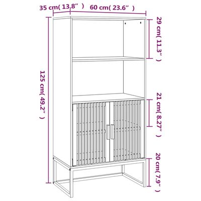 vidaXL Credenza 60x35x125 cm in Legno Multistrato