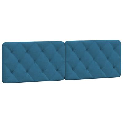 vidaXL Cuscino Testiera Blu 160 cm in Velluto