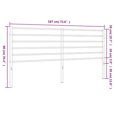 vidaXL Testiera in Metallo Bianco 180 cm