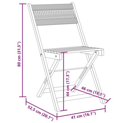 vidaXL Set da Bistrot 3pz Grigio in Polipropilene e Legno Massello