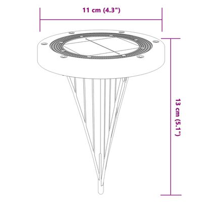 vidaXL Luci Solari da Terra con Picchetti da Esterno 4pz Bianco Caldo