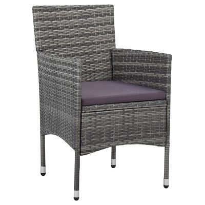 vidaXL Set Pranzo da Giardino 11pz in Polyrattan Grigio