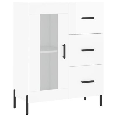 vidaXL Credenza Bianco Lucido 69,5x34x180 cm in Legno Multistrato