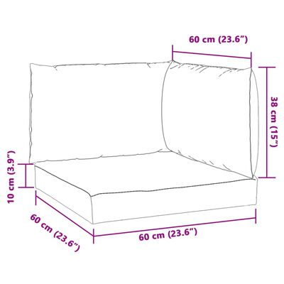 vidaXL Cuscini per Pallet 3 pz Blu Mélange in Tessuto