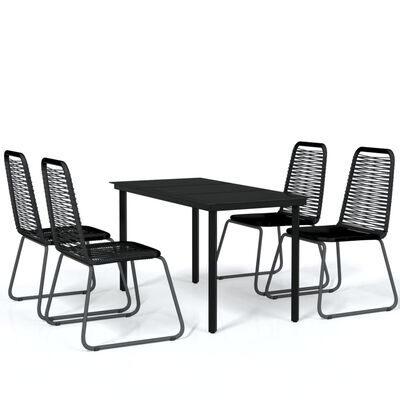 vidaXL Set da Pranzo da Giardino 5 pz Nero