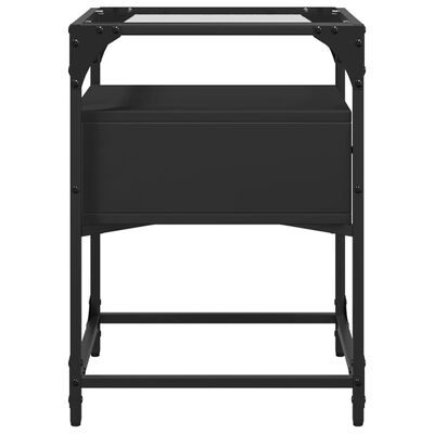 vidaXL Comodino Nero 40x40x55 cm in Legno Multistrato