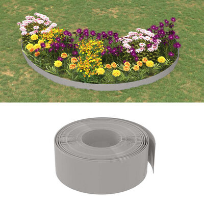 vidaXL Bordature da Giardino 2 pz Grigie 10 m 20 cm in Polietilene