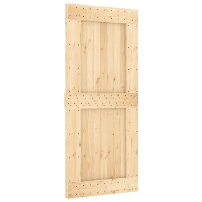 vidaXL Porta Scorrevole con Set Hardware 90x210 cm Legno Massello Pino