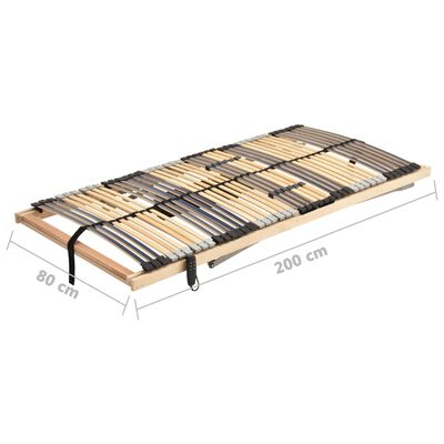 vidaXL Letto con Telaio a Doghe Elettrico 42 Doghe 7 Zone 80x200 cm