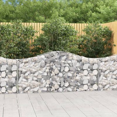 vidaXL Cesti Gabbioni ad Arco 40 pz 200x30x80/100 cm Ferro Zincato