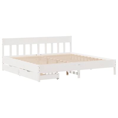 vidaXL Letto senza Materasso Bianco 180x200 cm Legno Massello di Pino