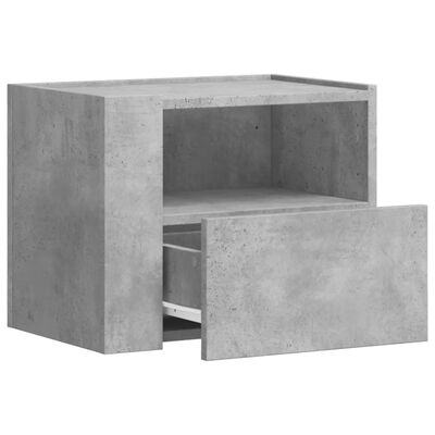 vidaXL Comodini a Muro 2 pz Grigio Cemento 45x30x35 cm