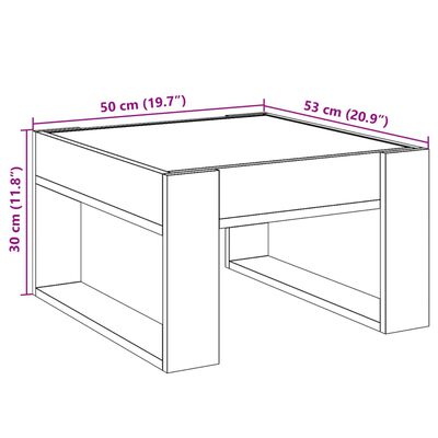 vidaXL Tavolino da Salotto con LED Infinity Grigio Sonoma 50x53x30 cm