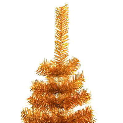 vidaXL Albero di Natale Artificiale con Supporto Oro 120 cm PET