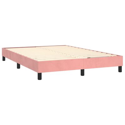 vidaXL Letto a Molle con Materasso e LED Rosa 140x190 cm in Velluto