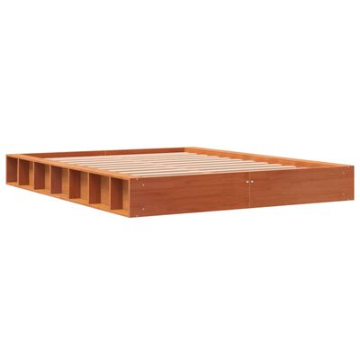 vidaXL Letto senza Materasso Marrone Cera 140x190 cm in Legno di Pino